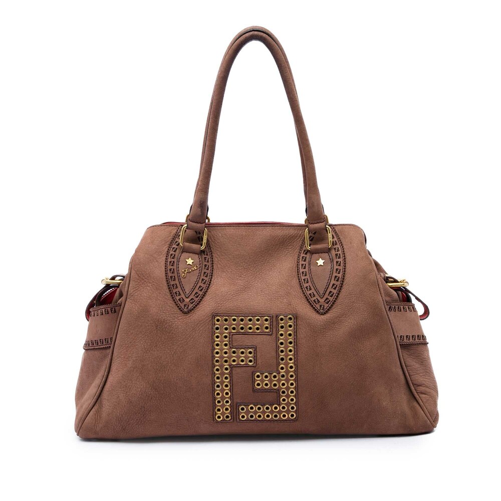 Pre-Loved Fendi Medium Zucca Nubuck Etniko Du Jour Handbag